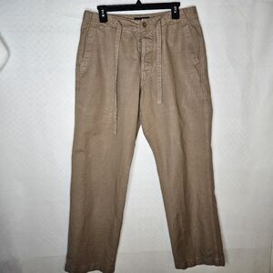 Banana Republic Women's Linen Cotton Blend Size 32X32 Straight Leg Pants Brown
